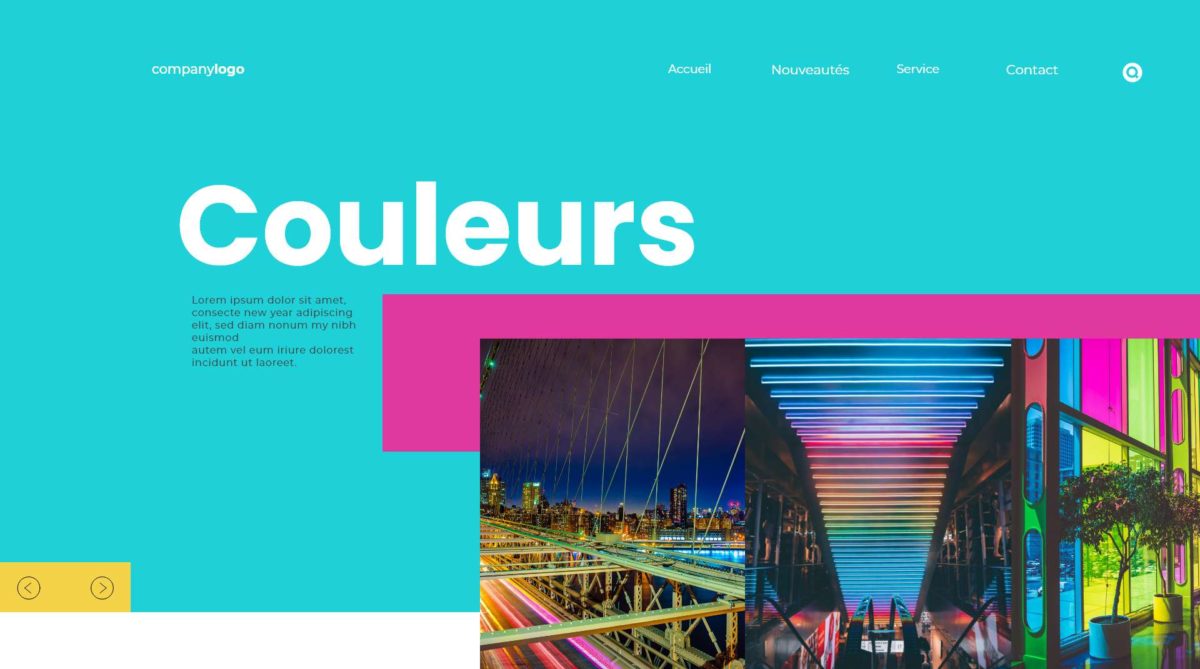 Exemple header de site coloré